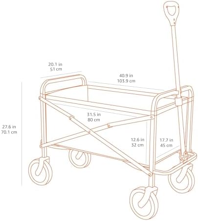 Amazon Basics Collapsible Heavy Duty Utility Wagon for Outdoor Sports, Camping, Garden, and Shopping, Versatile, Easy to Store, 265 Pounds Capacity, 27.6 x 40.9 x 20 inches, Blue - Image 5