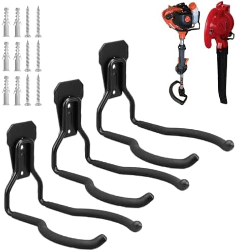 Garden Power Tool Hanger - Garage Wall Hooks, Weedeater & String Trimmer Hanger - Utility Hooks for Garage Tool Organizers and Storage - Black, 3 Pcs by Juformin