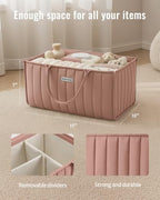 Blissful Diary Baby Diaper Caddy Organizer, Nursery Storage, Blush Pink - Image 4