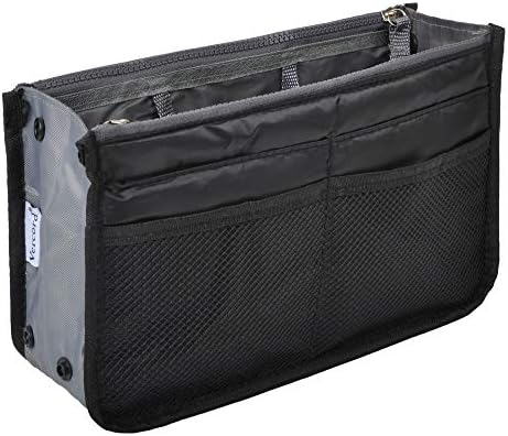 Vercord Purse Organizer Insert for Handbags Bag Organizers Inside Tote Pocketbook Women Nurse Nylon 13 Pockets Black Small by Vercord