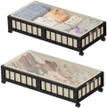 efluky 2-Pack Bamboo Under Bed Storage with Wheels, Rolling UnderBed Storage Basket with Large Dust Bag, Under Bed Storage Containers for Bedroom, Dorm and Basement, Black by efluky