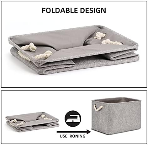 Bidtakay Grey Baskets [2-Pack] Shelf Baskets for Storage 16" X 11.8" X 11.8" Large Fabric Rectangular Decorative Storage Basket Organization Bins for Shelves Closet Home Organization(Grey) - Image 6