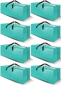 Cosy Family 8 Pack Heavy Duty Extra Large Moving Bags with Backpack Straps - Strong Handles & Zippers, Storage Totes For Space Saving, Fold Flat, Alternative to Moving Box (40 gal, Aquamarine) by Cosy+Family