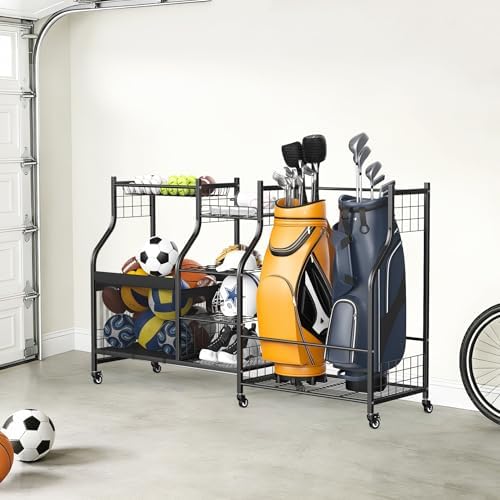 WALMANN Golf Bag Storage with Wheels, Rolling Sports Equipment Organizer - Image 2