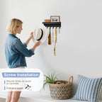 RELBRO Magnetic Key Holder for Fridge, Key Rack with Shelf, Black - Image 5