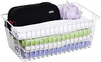 SANNO Freezer Baskets Wire Farmhouse Large Organizer Storage Bins Rack for Storage, Office, Bathroom, Pantry Organization with Handles-Set of 2, 15.7" - Image 6