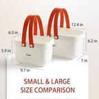 Portable Shower Caddy Basket with Handle Plastic Storage Basket Small White - Image 4