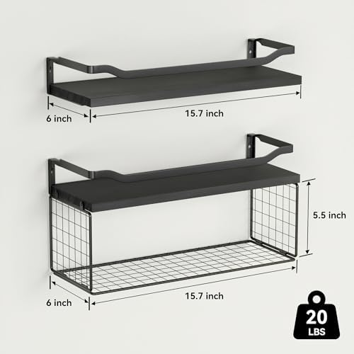 WOPITUES Bathroom Shelves Over Toilet with Protective Metal Guardrail - Image 3