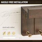 Rebee Vision Key Holder Wall Mount with Shelf for Room Decor, Rustic Brown - Image 6
