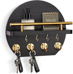 Nekon Key Holder for Wall, 9.8 Inch Round Wall Decor, Black by NekonDesign