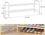 LINZINAR 2 Tier Long Shoe Rack for Closet Metal Shoe Organizer for Entryway - Image 3