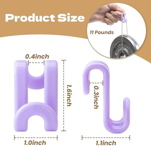 Mlici 60 Pcs Space Saving Hanger Connect Hooks for Closet Organizer, Purple - Image 6