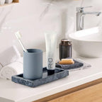 Natural Small Marble Vanity Tray, Stone Organizer for Bathroom & Kitchen - Image 5