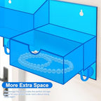 Acrylic Key Holder Wall Mount Mail Organizer for Wall with Shelf Storage Drawer and 5 Hooks, Blue - Image 4