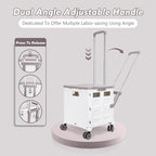 FELICON SELORSS Folding Utility Cart Portable Rolling Crate Handcart-White - Image 2