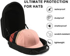 Black Hat Travel Case,Hat Case for Baseball Caps with Carry Handle and Adjustable Shoulder Strap Travel Hat Box for Travel and Home Storage - Image 2