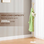 Coat Rack, Metal Freestanding Coat Rack with 8 Hooks, Sturdy Coat Tree with Natural Marble Base for Coats, Hats, Scarves and Handbags for Entryway, Hallway, Bedroom, Office,Dorm (Gold) - Image 7