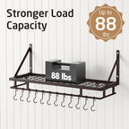 KES 30-Inch Wall Pot Rack, Oil Bronze, 88lb Capacity, 12 Hooks, Farmhouse - Image 4
