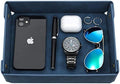 CASIRENA Faux Leather Valet Tray Organizer for Men - Catch-All Tray for Entryway Table Key, Wallet, Watch, Coin Change, Phone, Dresser EDC Dump Jewelry, Bedside Nightstand Desk-top by CASIRENA