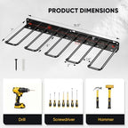 POKIPO Power Tool Organizer, 4 Drill Holder Wall Mount, Heavy Duty Garage Tool Organizer and Storage, Suitable Tool Rack for Tool Room, Workshop, Garage - Image 2