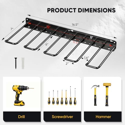 POKIPO Power Tool Organizer, 4 Drill Holder Wall Mount, Heavy Duty Garage Tool Organizer and Storage, Suitable Tool Rack for Tool Room, Workshop, Garage - Image 2
