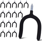16 Pack Garage Storage System Steel U Hooks with Anti-Slip Coating Home Improvement and Organization Screw in Hooks Easy Wall Mounting Heavy Duty Bike and Ladder (Black, 16 Pack) by LianRippleLian