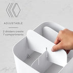 YouCopia ShelfBin Adjustable Snack Bin, BPA-Free Divided Storage Basket for Kitchen Pantry Organization, One Size, Speckled White - Image 2