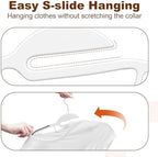 HOUSE DAY Slim Plastic Hangers with Non Slip Rubber Pads, 50 Pack, White | Space saving closet organizer, heavy duty S-shape, rubber grip pads help keep shirts, suits, coats, pants, skirts in place - Image 4