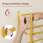 Tajsoon Expandable Shoe Rack for Closet 4 Tier, 28“-41“Stackable, Gold - Image 4