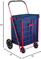Handy Laundry Shopping Cart Liner, 18" X 15" X 24", Square Bottom, Fits Standard Shopping Cart, Cover and Adjustable Straps for Easy Secure Attachment, Made from Waterproof Material (Navy Blue) - Image 7