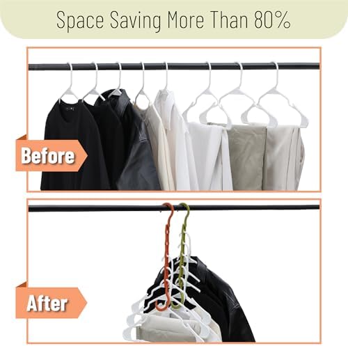 Mr. Pen- Space Saving Hangers, 8 pcs, 360° Rotating Hooks | Magic Cascading Hanger Organizer with 5 Enclosed Slots, Closet Organizers and Storage for Clothes - Image 6