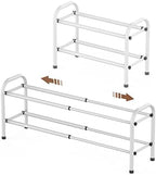 Gonfoam Expandable 2-Tier Shoe Rack for Closet and Entryway, White by Gonfoam