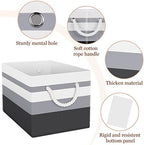Fab totes Storage Bins 6-Pack, Foldable Storage Baskets for Organizing Toys, Books, Shelves, Closet, Large Storage Box with Rope Handles, Sturdy Organizer Bins,Gradient Grey - Image 3
