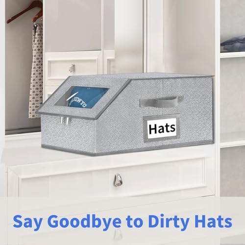 Stackable Hat Storage for Baseball Caps - Hat Organizer with Clear Window - Image 4