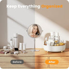 A-LuGei 【360° Rotating】 11" Perfume Organizer, Vanity Organizer, 【Minimalist Chic】 Lazy Susan, Bathroom Organizers and Storage, Makeup Organizer for Skincare Cosmetic Holder 【Elegant White】 - Image 5