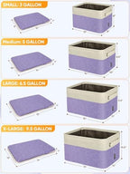 BALEINE 1 Pack Fabric Closet Storage Bins for Shelves, Linen Closet Organizers and Storage, Decorative Baskets for Organizing, Shelf, Clothes, Home, Office (Lavender, 15''x11''x9.5'') - Image 2
