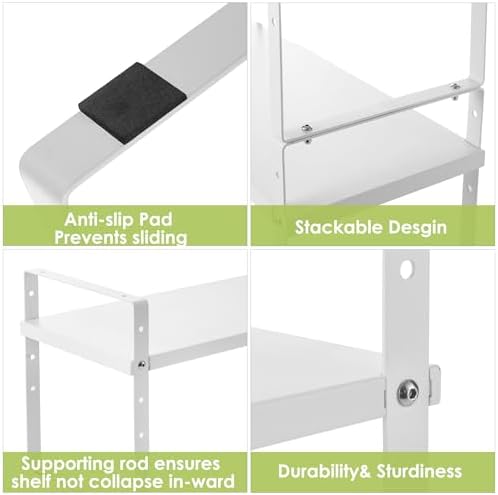 Across-Star Expandable Cabinet Shelf Organizer Rack, Stackable Kitchen Counter Storage Shelves Stand, Adjustable Height Pantry Shelf Spice Rack - Image 6