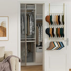 HapiRm Over Door Hat Rack - 3 Tier Wall Mounted Hat Organizer with 16 Hooks and 10 Movable Clips, Baseball Cap Organizer Storage Holds up to 26 Caps for Door, Bedroom, Closet USPTO Patent Pending - Image 4