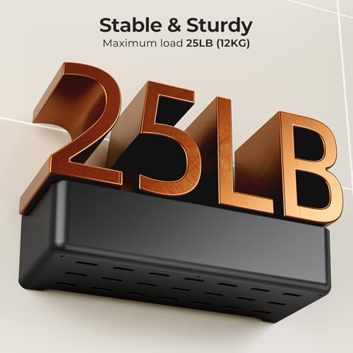 Orimade Shower Caddy 2-Pack, No-Drill Adhesive Shelves with 4 Hooks for Bathroom, Rustproof ABS Plastic Storage Organizer Set, Black - Image 5