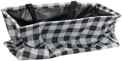 Household Essentials Black and White Plaid Krush Container All-Purpose Utility Tote - Image 6