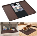URMONA Waterproof Silicone Under Sink Mat 25'' x 22'' Shelf Liner for Kitchen and Bathroom, Cabinet and Counter Protector, Storage and Organizers, Litter Mat, Pet Cat Puppy Essentials(Brown) by URMONA