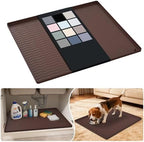 URMONA Waterproof Silicone Under Sink Mat 25'' x 22'' Shelf Liner for Kitchen and Bathroom, Cabinet and Counter Protector, Storage and Organizers, Litter Mat, Pet Cat Puppy Essentials(Brown) by URMONA