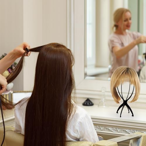 acDesign 6 Pack Wig Stand With 6 Pcs Wig Dust Bag, Wig Head Stand for Women Multiple Wigs Styling and Travel, Black - Image 5