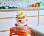 Joseph Joseph Nest Lock 8-piece Plastic BPA Free Round Food Storage Container Set with Lockable Airtight Leakproof Lids - Multicolor - Image 2