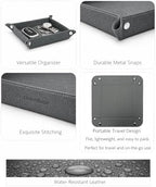 UnionBasic Small Valet Tray, Jewelry Tray for Rings Watches Earrings, Entryway Catchall Caddy for Coins Keys Change, Nightstand Bedside Valet Holder, Trays for Electronic Gadgets, Barry Grey - Image 2