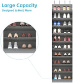 REGELETO 10 Tiers Large Size Over Door Shoe Organizer Storage, Hanging Shoe Rack for Door with Deep Pockets, Fit 20-30 Pairs Shoe Organizer Holder for Sneakers and Boots (Grey) - Image 5