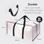 VELVETSURE 6 Pack Heavy Duty Large Moving Bags W/Backpack Straps - Strong Handles & Zippers, Storage Totes For Space Saving, Fold Flat, Alternative to Moving Box and Storage Bin, Semi-Transparent - Image 2