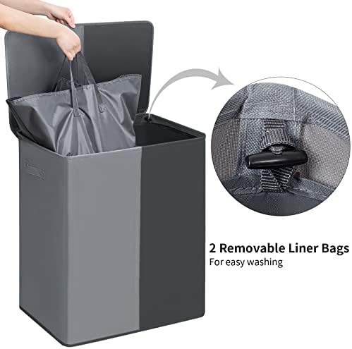 WOWLIVE Double Laundry Hamper with Lid, 154L Large Laundry Basket Organizer - Image 4