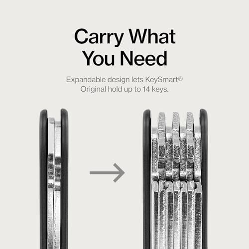 KeySmart Original Key Holder - Compact Key Organizer for Key Chain, Minimalist Clutter-Free EDC Keychains Key Ring, Carbon Fiber 3k, 14 Keys - Image 3