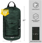 Laundry Bag with Shoulder Straps and Mesh Pocket Laundry Backpack Large Portable Laundry Hamper for College Laundromat Apartment (Green) - Image 2